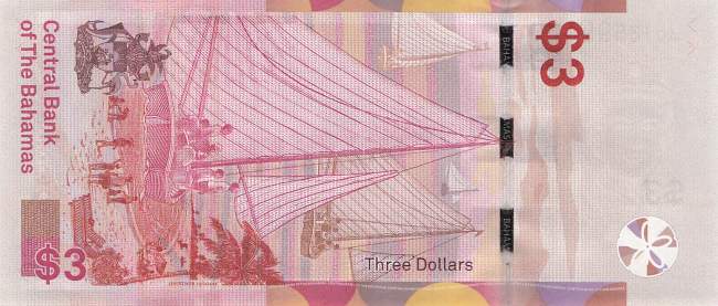 Bahamas 3 Dollar p78 2019